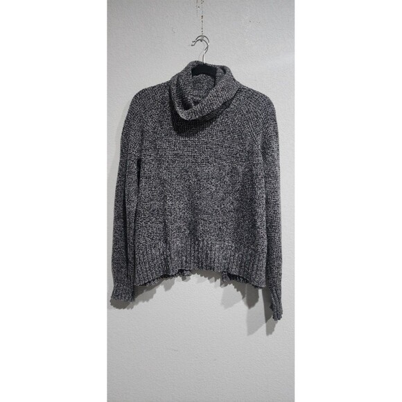 Madewell M Eastbrook Turtleneck Cross-Back Sweater Gray Black - Picture 1 of 11